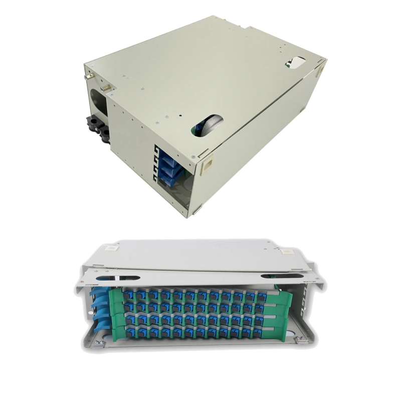 4U Rack Mount 12 24 48 96 144 Core Port ODF with splice tray Optical Fiber Distribution Frame fiber optic patch panel ODF